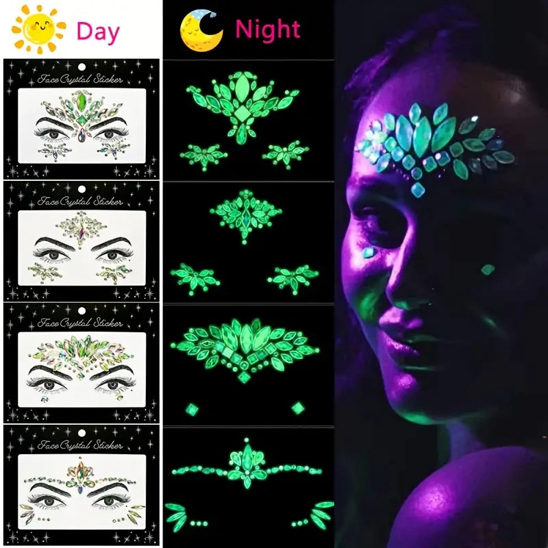 glow in the dark face jewels