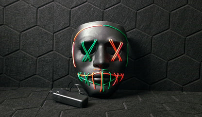LED mask Anarchy Rave Green & Purple