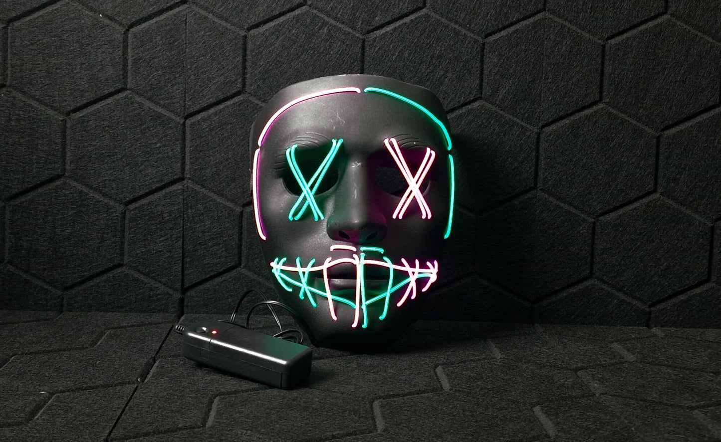 LED mask Anarchy Rave Green & Purple