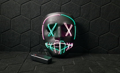 LED mask Anarchy Rave Green & Purple