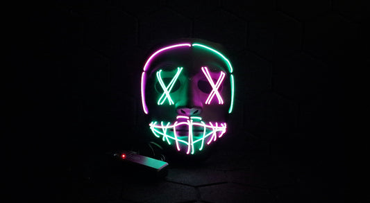 LED mask Anarchy Rave Green & Purple
