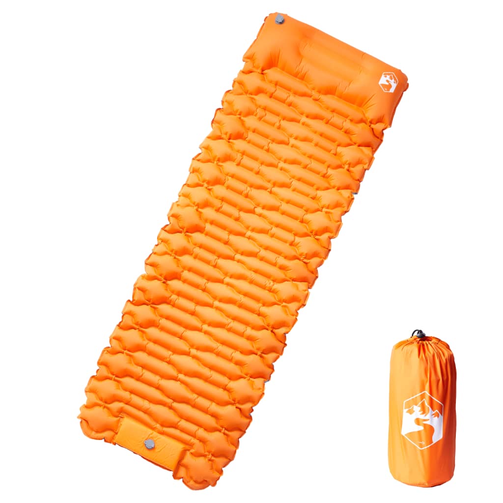 Kampeermatras Met Geïntegreerd Kussen Zelfopblazend Marine