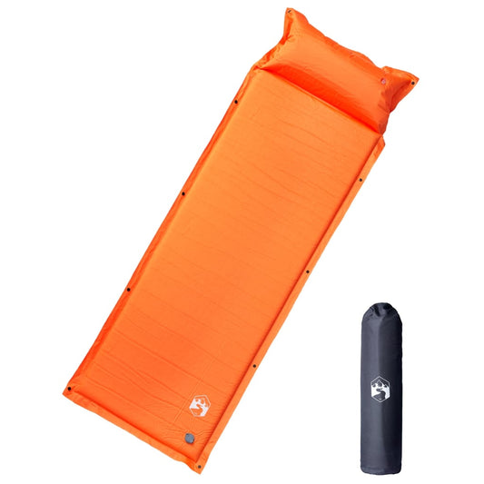 Kampeermatras Met Geïntegreerd Kussen Zelfopblazend Oranje