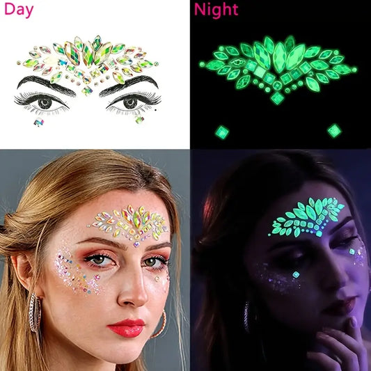 glow in the dark face jewels